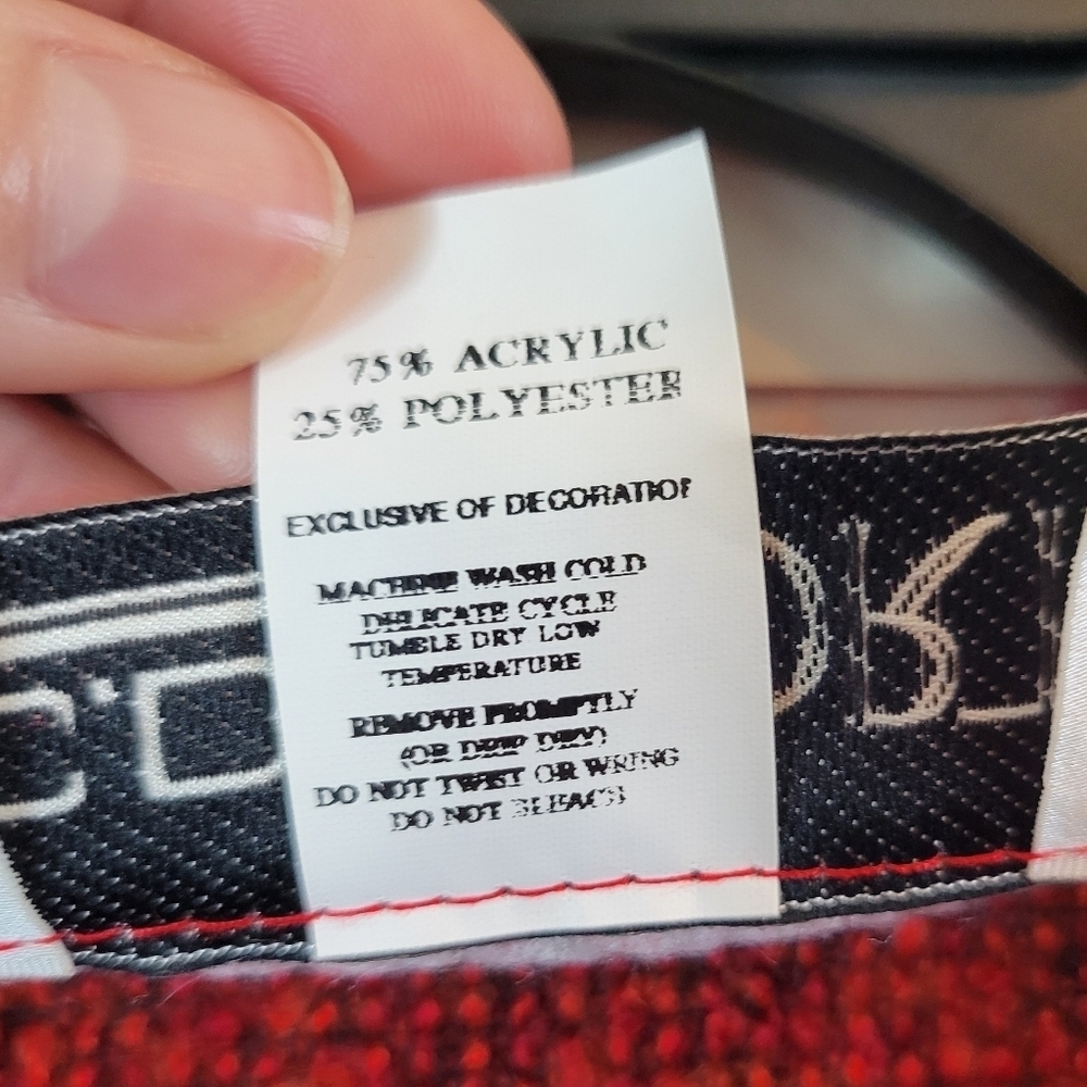C.D. Sport Red Orange Embroidered Embellishmented Sweater - Picture 6 of 7
